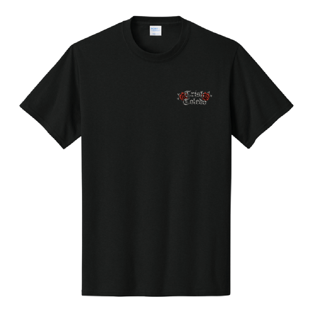 Front of Trish Toledo Portrait T shirt with left chest print
